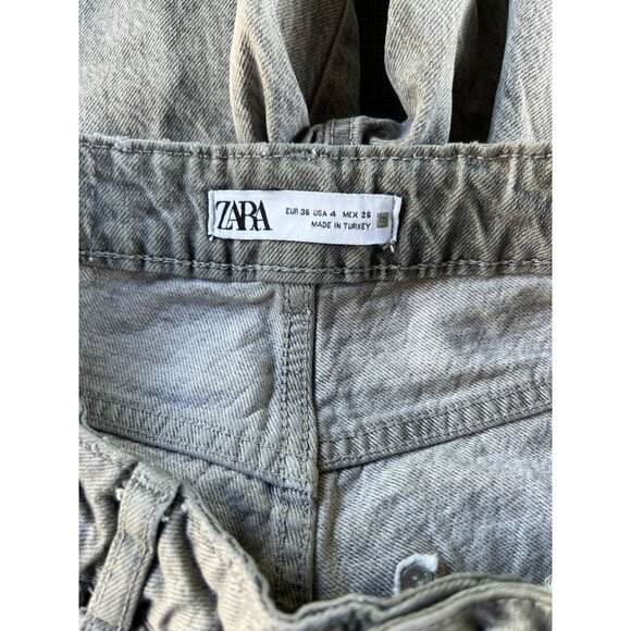 Zara Womens Size 4 Distressed Straight Leg Jeans Grey Denim RN#77302 100% Cotton - Picture 9 of 13